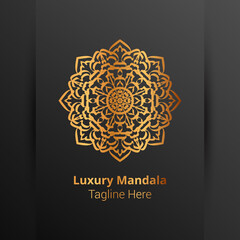 Luxury ornamental mandala logo background, arabesque style.