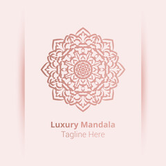 Luxury ornamental mandala logo background, arabesque style.