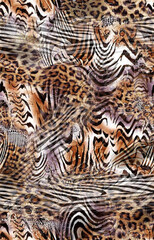 Animal print, leopard and zebra texture background, leopard skin design