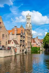 Deurstickers The beautiful Rozenhoedkaal Canal of Bruges, Belgium © Stefano Zaccaria