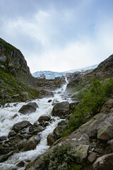 Big river from the Buerbreen glacier in Norway