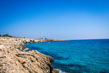 Fototapeta na wymiar Cliff next to the sea in Cyprus