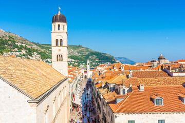 Fototapeta na wymiar Landscape of the roofs of Dubrovnik old town, Croatia