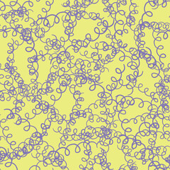 Vector seamless texture background pattern. Hand drawn, yellow, purple colors.