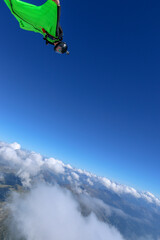 Wingsuit flier lands at airport landing strip