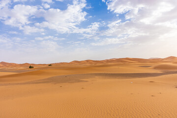 Beautiful landscape of the Sahara Desert, erg Chebbi, Merzouga, morocco