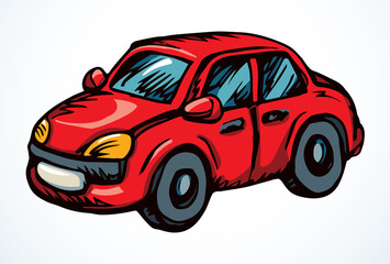 Fototapeta na wymiar Toy Car. Vector drawing icon