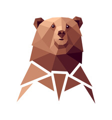 Vector bear in low poly style