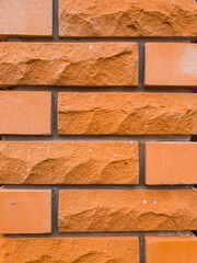 fragment of a yellow brick wall. brickwork for background or texture