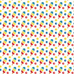 Hand drawn ice cream watercolor seamless pattern on white background with color balls, spheres.