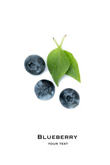  Fresh blueberry on white background

