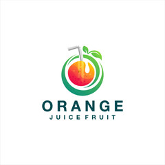 orange juice gradient logo design