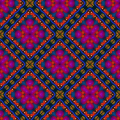 Seamless pattern with symmetric geometric ornament. 