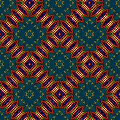 Seamless pattern with symmetric geometric ornament. 