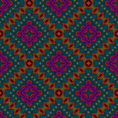 Seamless pattern with symmetric geometric ornament. 