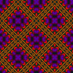 Seamless pattern with symmetric geometric ornament. 