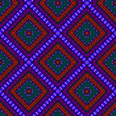 Seamless pattern with symmetric geometric ornament. 