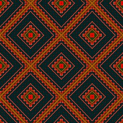 Seamless pattern with symmetric geometric ornament. 
