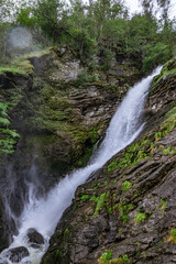 Huge waterfall Svandalsfossen near Sauda