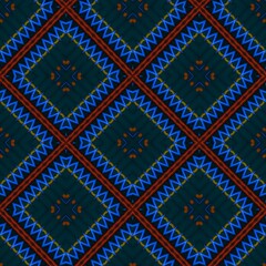  Seamless pattern with symmetric geometric ornament. 