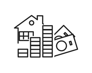 Flat isolated vector concept of savings plan for home purchase.
