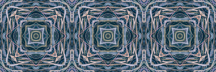 Weathered autumn abstract leaf backgroudn with mandala shape