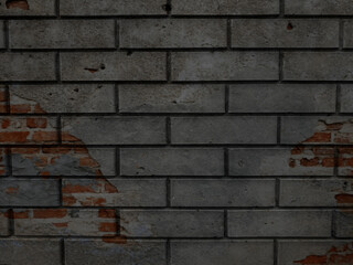 A solid piece of brown brick wall. brickwork for the background or texture, sometimes the brickwork is destroyed