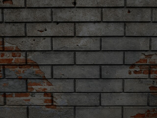 Naklejka premium A solid piece of brown brick wall. brickwork for the background or texture, sometimes the brickwork is destroyed