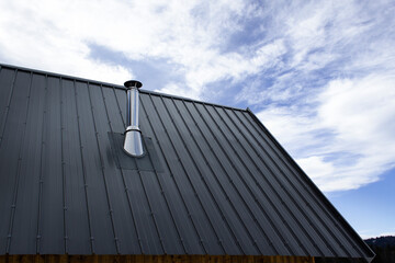 Metal roof house reconstruction exterior building exterior view  