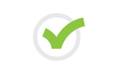 Tick check mark vector icon. Green approval symbol.