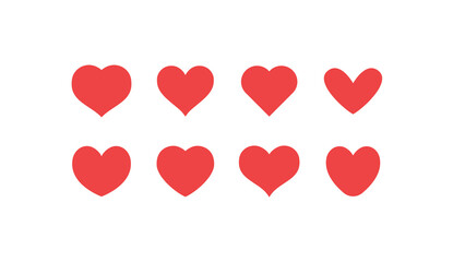 Hearts icon collection. Love symbol. Valentine's day heart vector set.