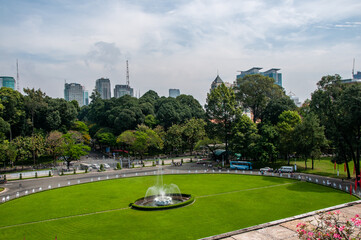 Park in front of the presidential palace in Ho Chi Minh City, formerly Saigon.