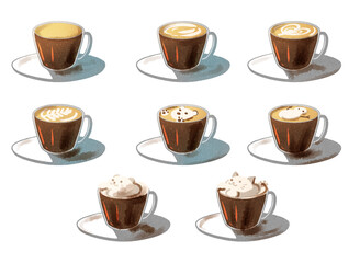 ラテアート　水彩風