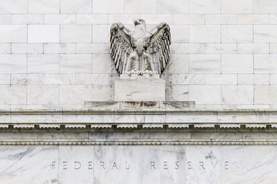 The Eagle of Federal Reserve building in Washington DC taken May 30 2018