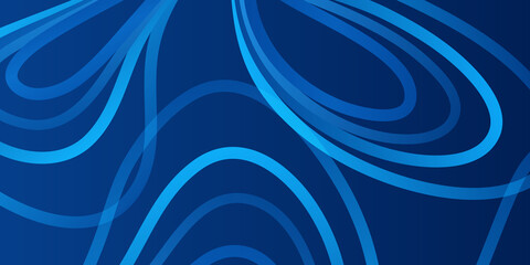Abstract Blue Wave Lines on Background. Vector Illustration 