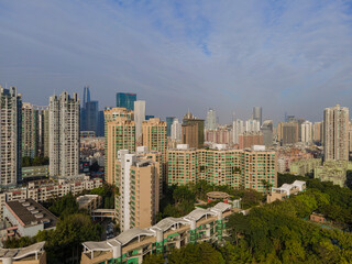 Fototapeta na wymiar Aerial Photograph of Futian District, Shenzhen City