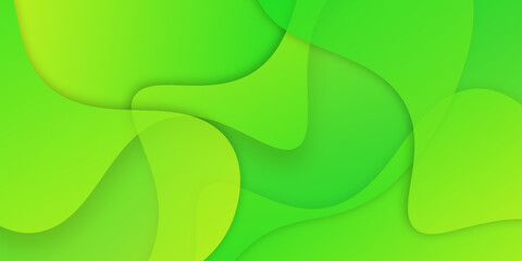 Fototapeta premium Abstract wavy geometric dynamic 3D green background. Trendy gradient fluid shapes composition modern concept
