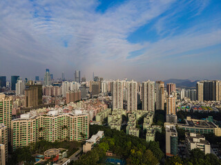 Naklejka premium Aerial Photograph of Futian District, Shenzhen City