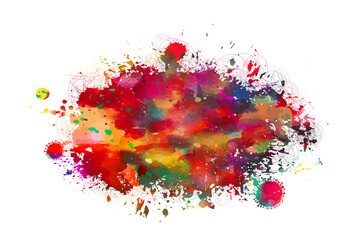 Multi color blots background. Grunge texture stroke line. Art ink dirty design. Paintbrush element. Brushstroke graphic. Vector illustration