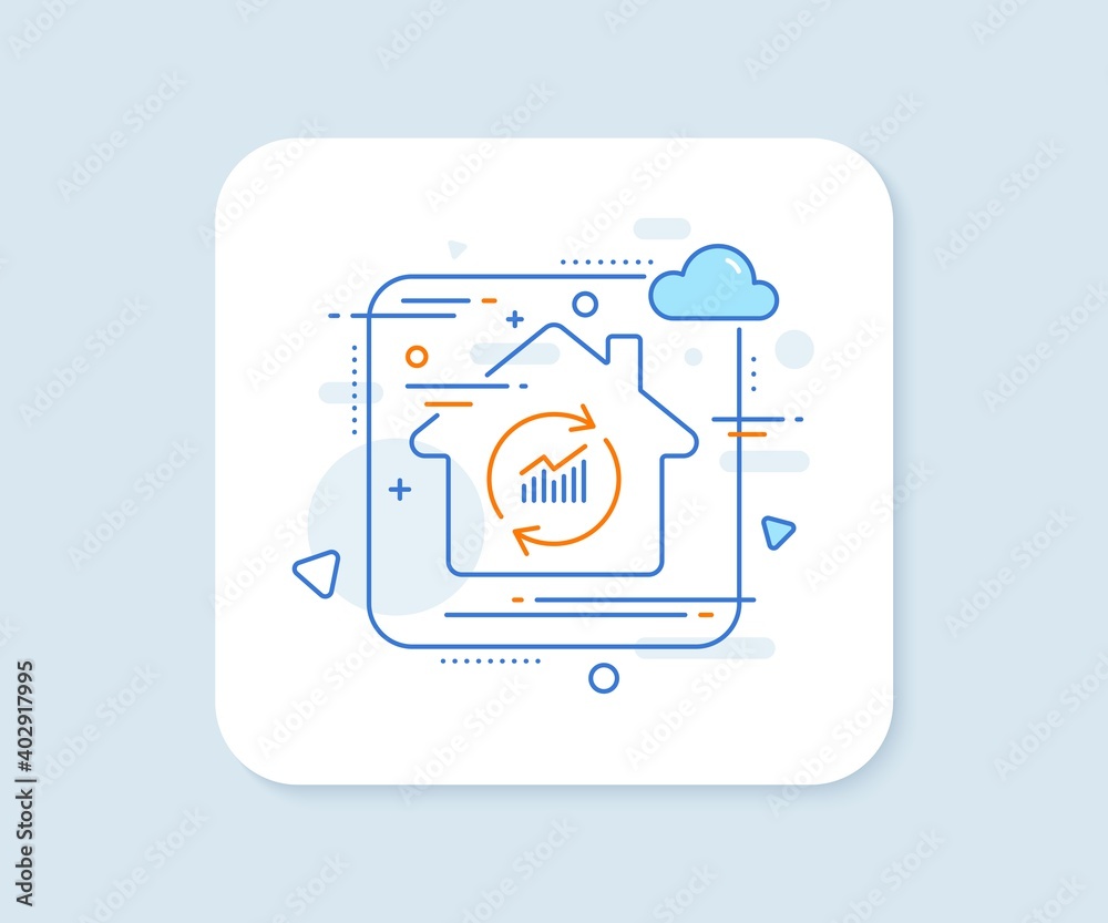 Aufkleber chart line icon. abstract vector button. update report graph or sales growth sign. analysis and stat