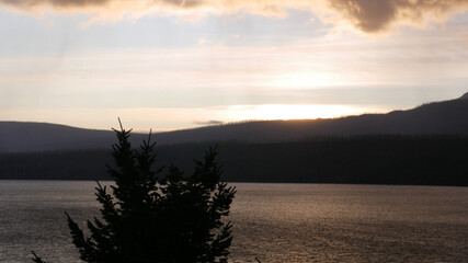 sunrise over the lake