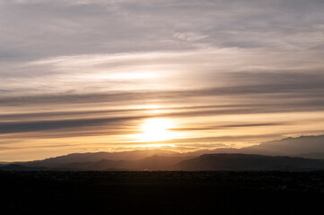 Hazy winter sunrise in the Sonora desert