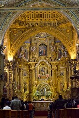 Fototapeta na wymiar Baroque church - San Francisco - Quito Ecuador.