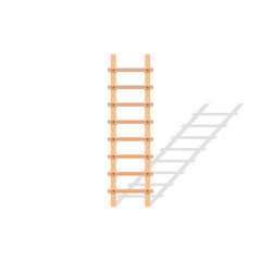 Wooden ladder icon. Vector illustration
