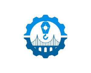 Gear with bridge and crane construction inside