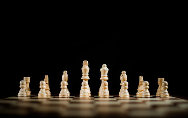 White Chess Pieces Horizontal