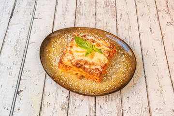 Italian beef lasagna dish