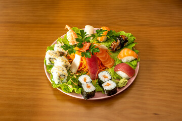 assorted sushi plate
