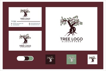 twisted logo design tree and business card