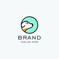 cute dog logo vector